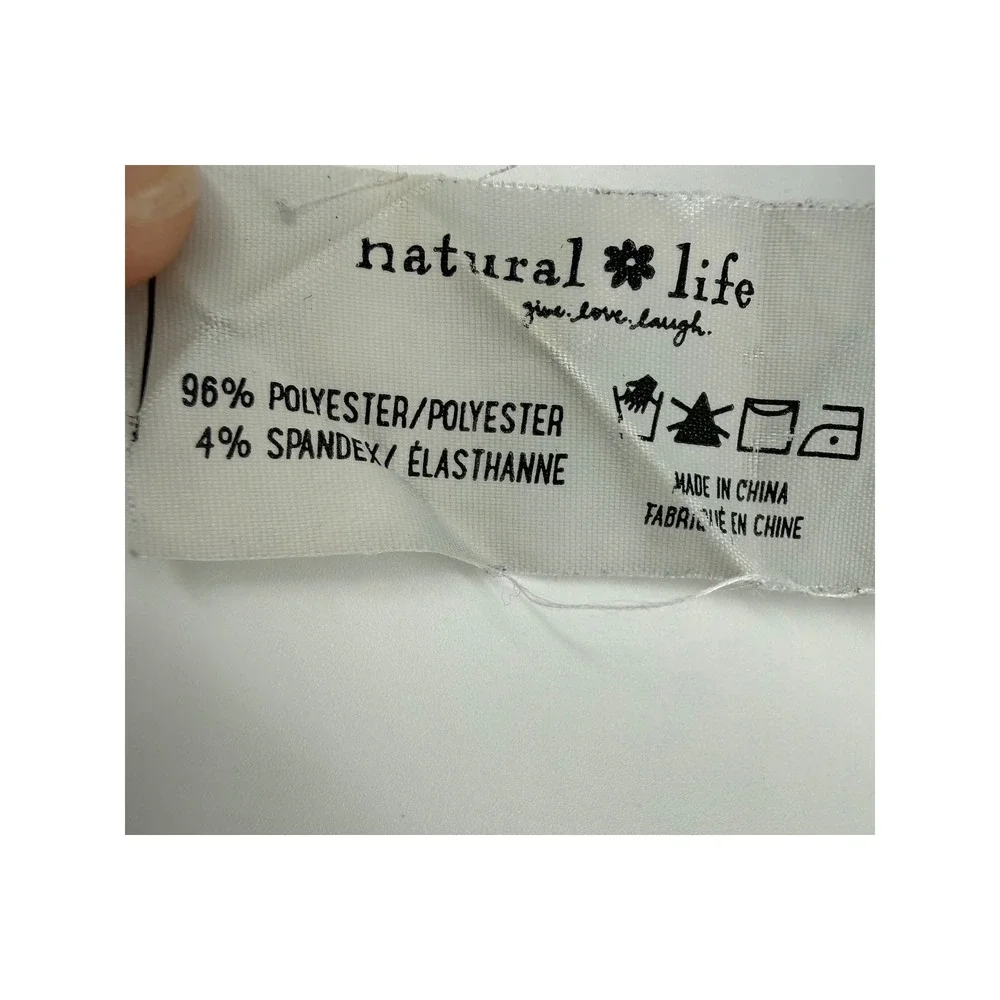 Natural Life Shorts Womens‎ Small Teal Smocked Waist Satin Boho Daisy Detail